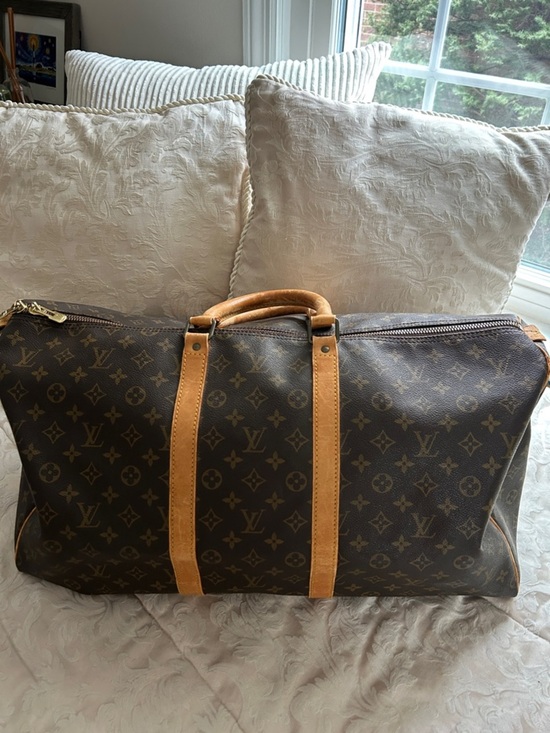 Louis Vuitton Handbags - 7012. Authentic Louis Vuitton Keepall 55 Brown Mono Canvas Duffle Bag w/COA.